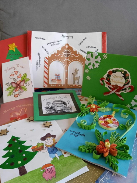 Bożonarodzeniowe kartki dla  podopiecznych Domu Samotnego Rolnika